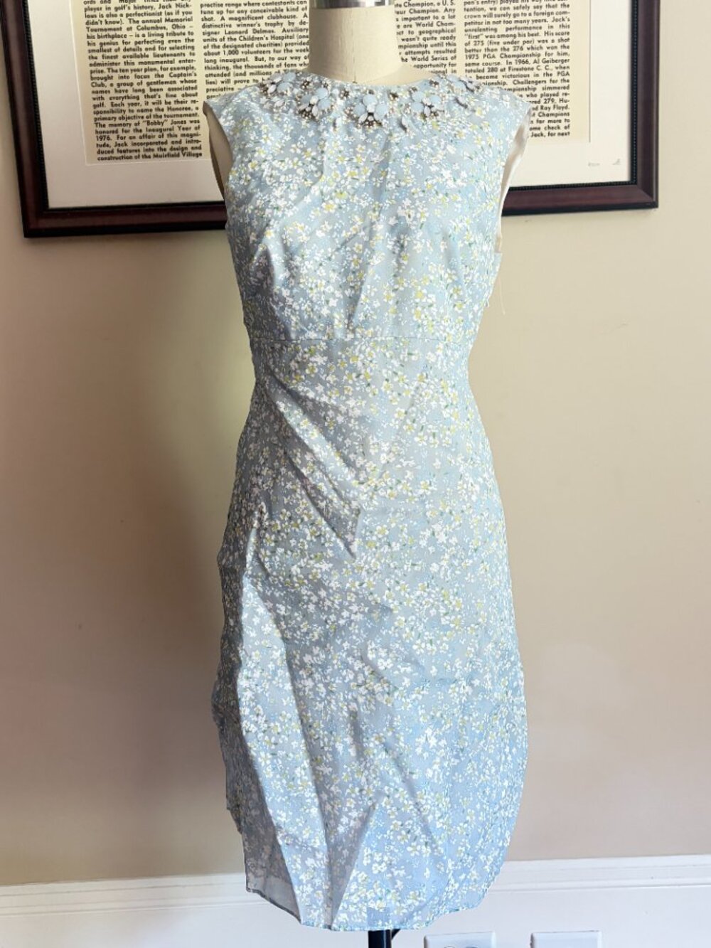 Tory Burch Beaded Dress Size 4 Side Zip fully lined Open back - Picture 2 of 13